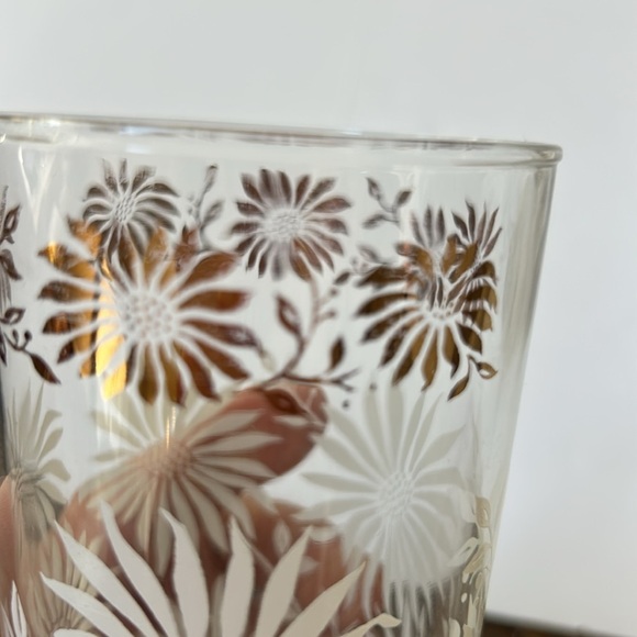 Hazel Atlas Vintage Glass Tumblers Daisies Gold Set of 6 - Picture 7 of 11